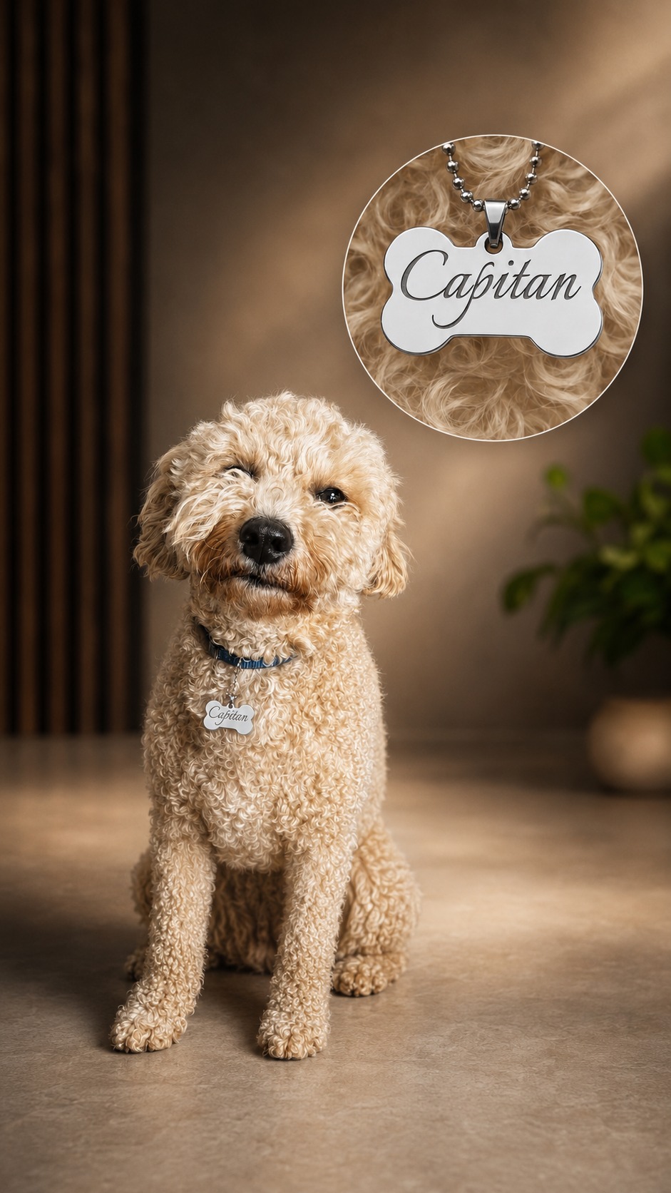 Custom engraved pet tag for dog