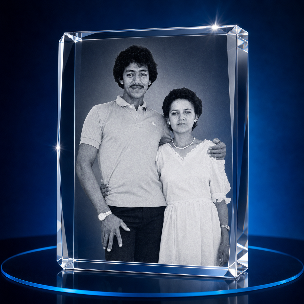 Crystal heart couple portrait