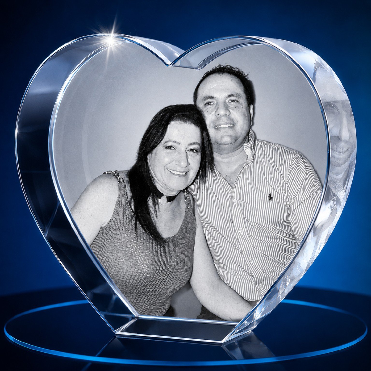 Crystal heart couple gift