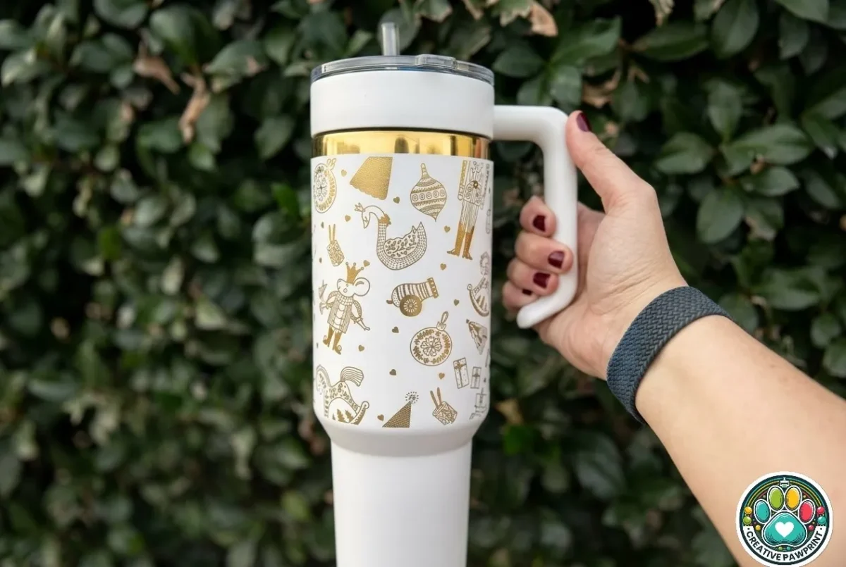 photo_2026-04-05_20-12-16 40oz White & Gold Premium Tumbler with Handle – Custom Engraving Ready