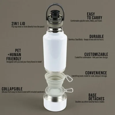32oz Hydro Hound Tumbler – Sublimatable & Pet Travel System